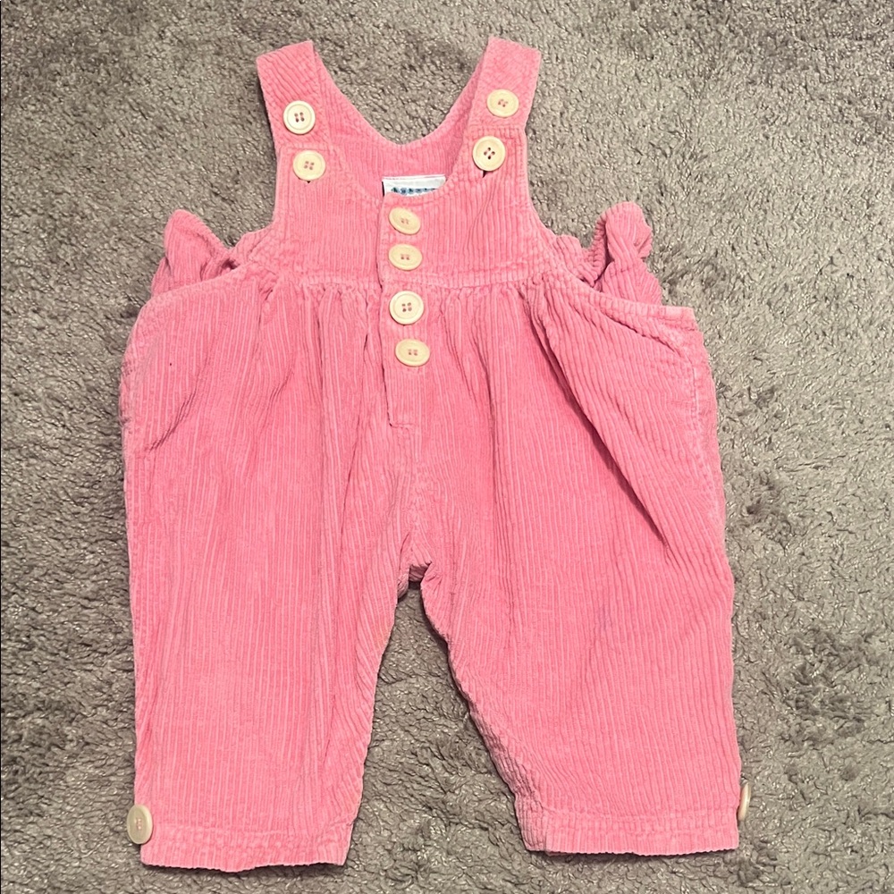 Vintage Pink Corduroy Kids Overalls
